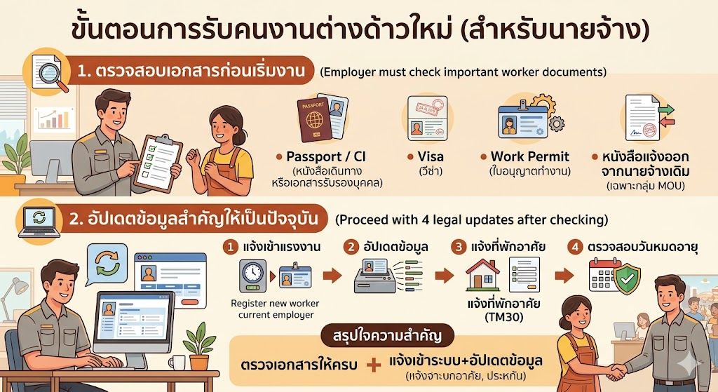รับคนงานต่างด้าวใหม่ 2569 นายจ้างต้องทำอะไรบ้าง