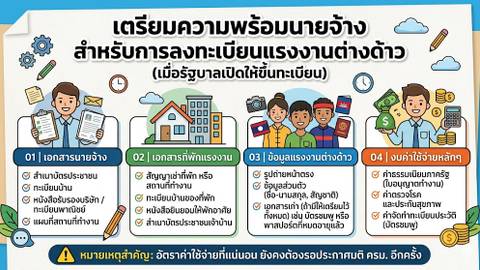 ลงทะเบียนแรงงานต่างด้าว: นายจ้างต้องเตรียมอะไรบ้าง?