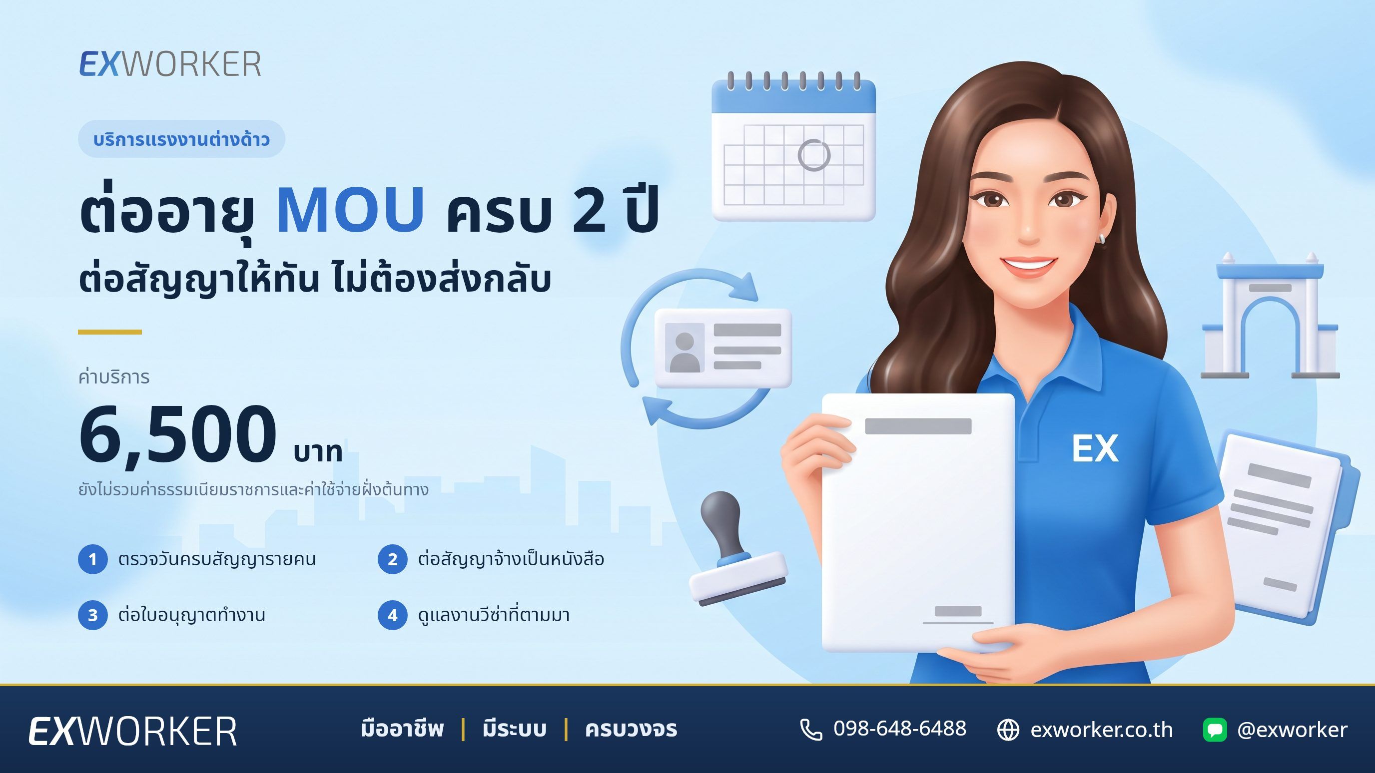 ต่ออายุ MOU 2 ปี ต่อสัญญาจ้างแรงงานต่างด้าวให้ทันกำหนด
