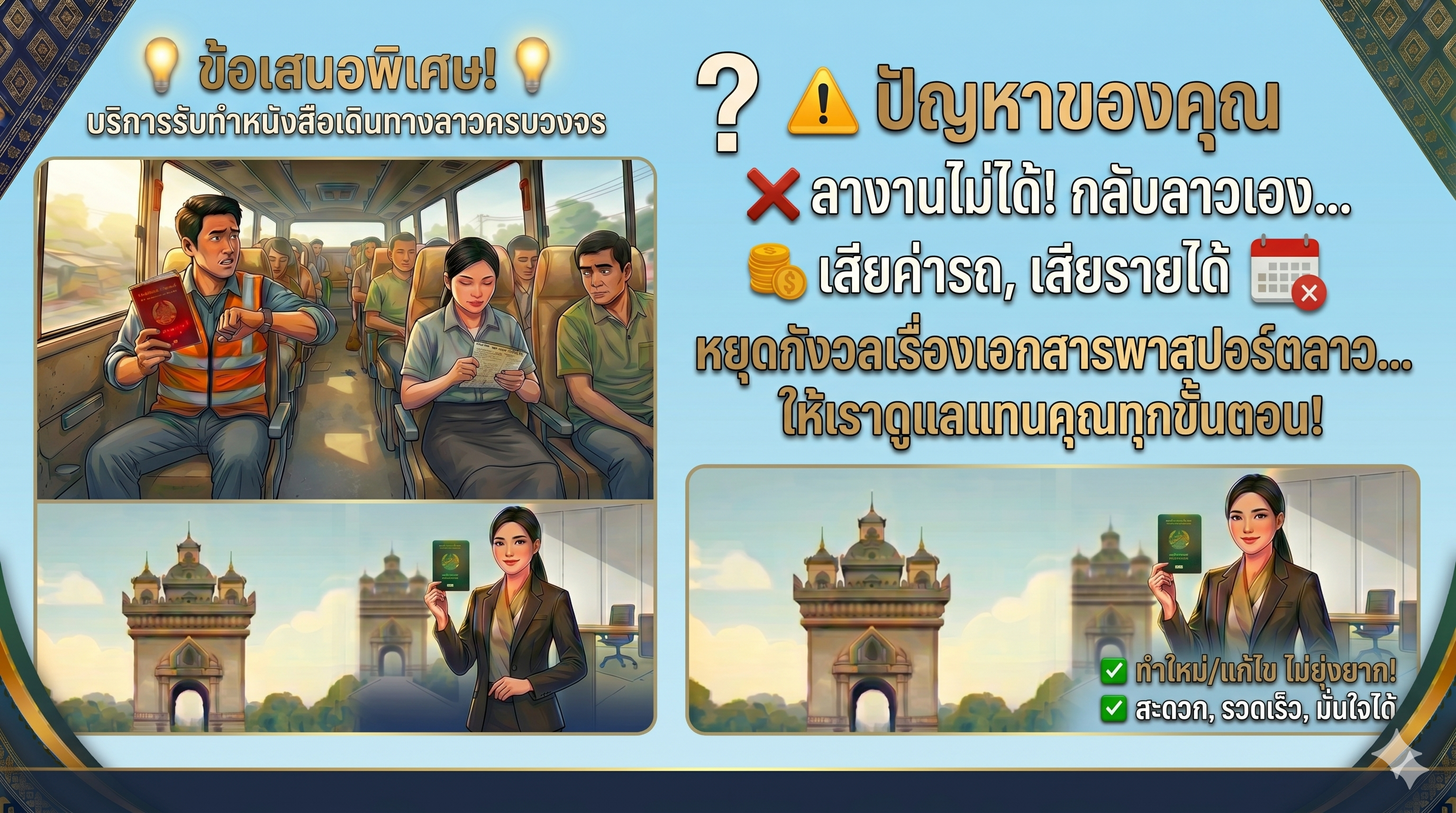ເຮັດໜັງສືຜ່ານແດນລາວໃນໄທ ໃຊ້ເອກະສານຫຍັງ ຈັກມື້ໄດ້ປຶ້ມ